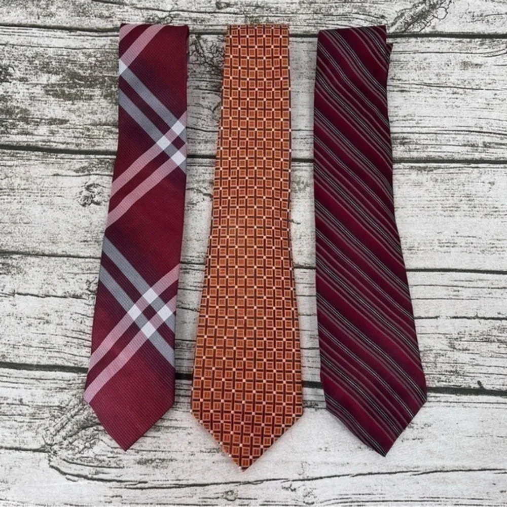 Stafford Bundle Men’s silk tie plaid striped bundle of 3